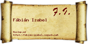 Fábián Izabel névjegykártya